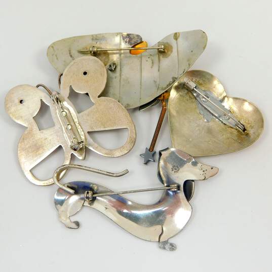 Artisan Mixed Metals Modern Stamped Brooch Lot image number 7