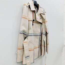 Coach Ivory Multicolor Tattersall Belted Short Trench Coat Size: M With COA alternative image