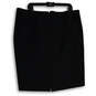 Womens Black Flat Front Back Zip Knee Length Straight & Pencil Skirt Sz 20 image number 2
