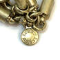 Designer J. Crew Gold-Tone Multi Strand Ring Clasp Snake Chain Necklace image number 4