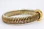 Contemporary 925 Sterling Silver Omega Chain Bracelet With 14K Yellow Gold X Accent 27.4g image number 3