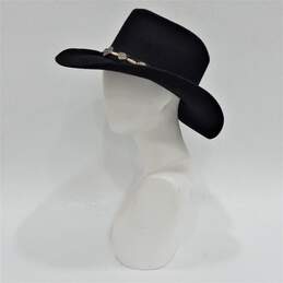 Harley Davidson Black Wool Cowboy Hat Size Large alternative image