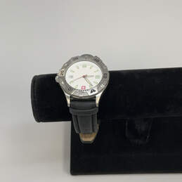 Designer Wenger White Round Dial Adjustable Leather Strap Analog Wristwatch