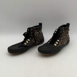 Keds Womens Scout Black Leopard Print Lace-Up Ankle Combat Boots Size 8 alternative image