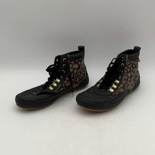 Keds Womens Scout Black Leopard Print Lace-Up Ankle Combat Boots Size 8 image number 2