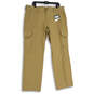 NWT Mens Tan Flat Front Slash Pocket Straight Leg Cargo Pants Size 38/32 image number 1