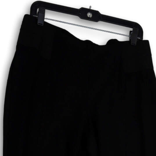 Womens Black Flat Front Elastic Waist Pull-On Ankle Pants Size 16 image number 4
