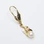 18K Gold FW Pearl Single Lever Back Earring 1.4g image number 5