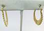 14K Yellow Gold Scalloped Oval Hoop Earrings 2.5g image number 1