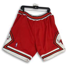 Hardwood Authentic Classics Mens Red White Chicago Bulls NBA Basketball Shorts L