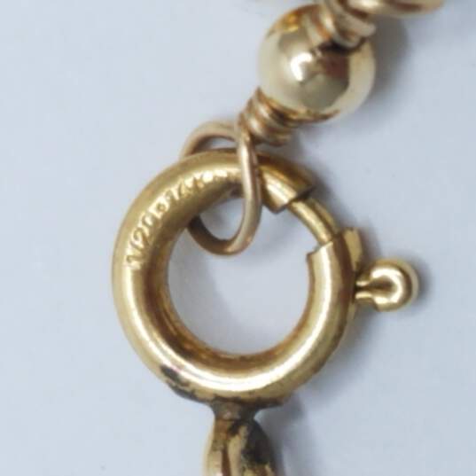 Gold Filled Faceted Tiger Eye & Green Gemstone Necklace 23.6g image number 8