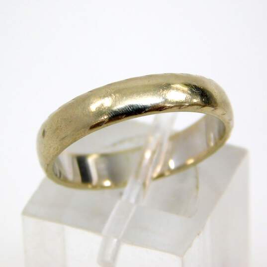 14K White Gold Etched Edges Wedding Band Ring 3.1g image number 5