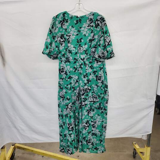 Asos Green Floral Rose Patterned Green Maxi Dress WM Size 14 NWT image number 2