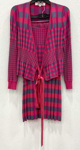 Diane Von Furstenberg Women's Plaid Pink & Grey Set alternative image