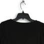 Womens Black Long Sleeve Round Neck Side Ruched Pullover Blouse Top Size XS image number 4