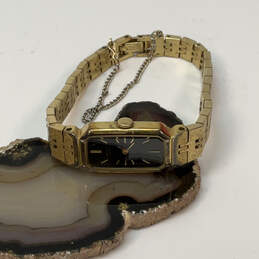 Designer Seiko Gold-Tone Stainless Steel Rectangle Dial Analog Wristwatch