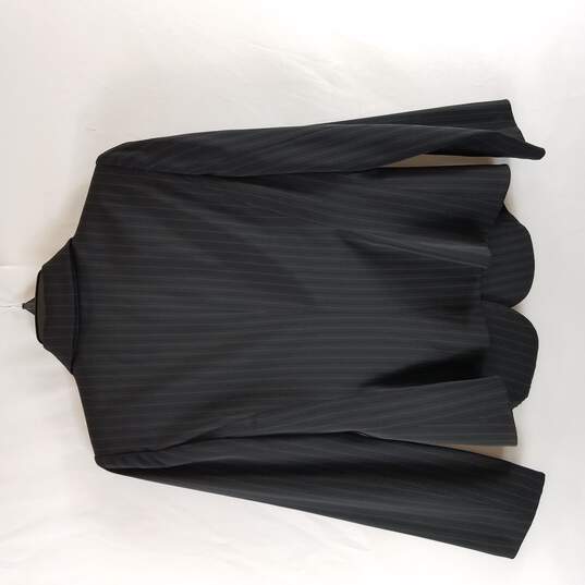 Armani Collezioni Women Black Pinstriped Blazer 4 image number 2