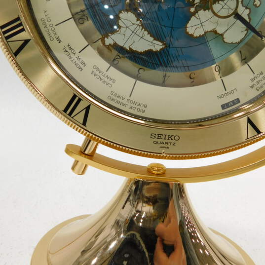 Buy the Vintage Seiko Japan World Globe Time Desk Clock | GoodwillFinds