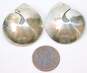 Taxco Mexico 925 Modernist Domed Swirl Teardrop Chunky Drop Post Earrings 14.7g image number 7