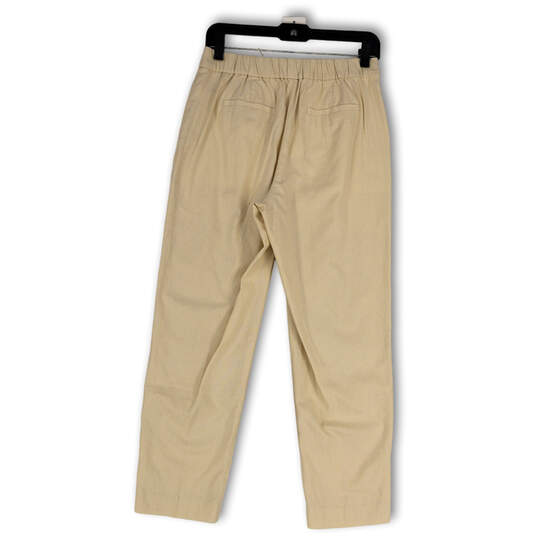Womens Tan Flat Front Slash Pockets Stretch Straight Leg Ankle Pants Size 4 image number 2