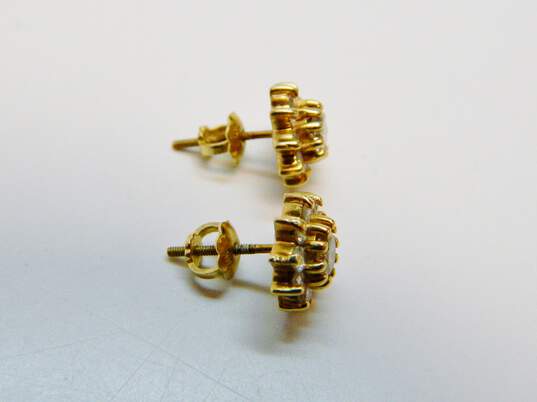 14K Yellow Gold 1.01 CTTW Diamond Screw Post Stud Earrings 2.2g image number 3