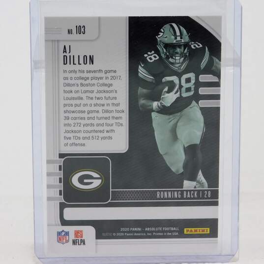 2020 AJ Dillon Panini Absolute Rookie Green Bay Packers image number 2
