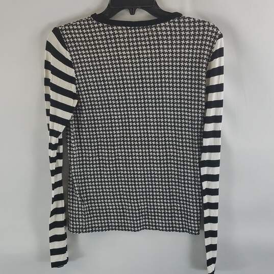 Michael Kors Women's Black Houndstooth and Stripe Longsleeve PS image number 2