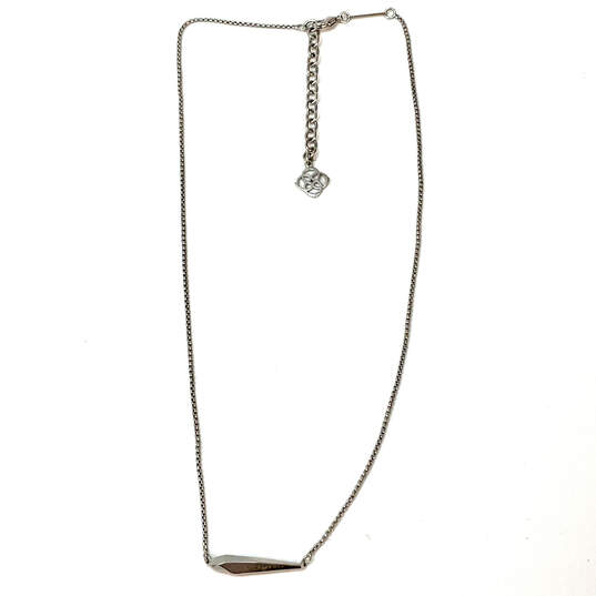 Designer Kendra Scott Silver-Tone Rhinestones Leanor Pendant Necklace image number 3