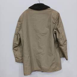 Mens Beige Slash Pockets Long Sleeve Collared Trench Coat Sz 42 Regular Fit alternative image