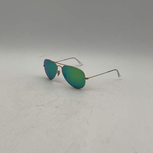 Mens Green Mirror Gold Thing Metal Frame Large Aviator Sunglasses image number 1