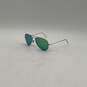 Mens Green Mirror Gold Thing Metal Frame Large Aviator Sunglasses image number 1