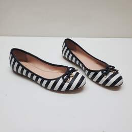 Kate Spade Willa Black & White Stripe Ballet Flats Size 7.5