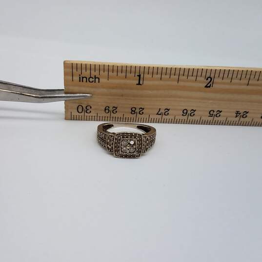 10k White Gold Diamond Sz 6 3/4 Ring 3.2g image number 10