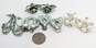 VNTG & Mod Silver Tone Icy Rhinestone Earring Lot image number 6