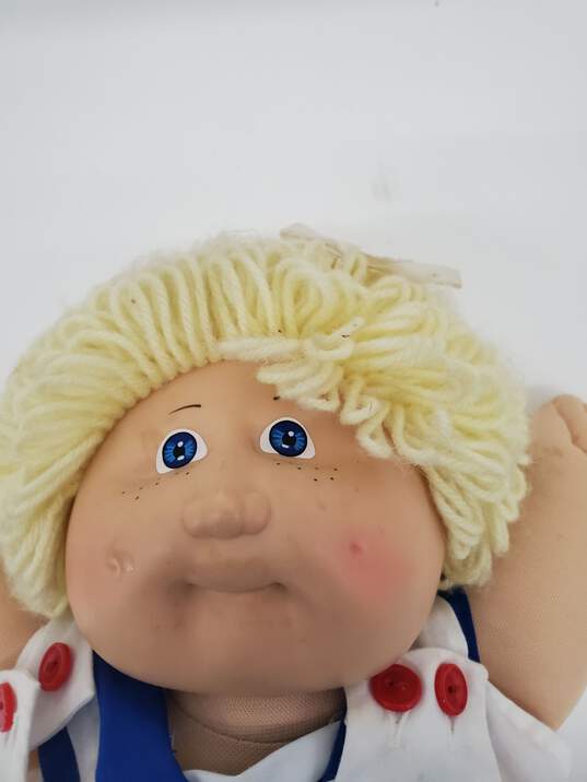 Blonde Yarn Hair Blue-Eyed Cabbage Patch Doll image number 3