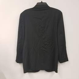 Mens Black Pockets Long Sleeve Collared Single Breasted Suit Coat Size 34/48 alternative image