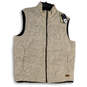 NWT Mens Beige Mock Neck Sleeveless Pockets Reversible Full-Zip Vest Size L image number 1