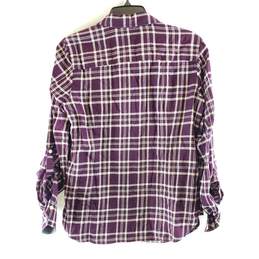 Tommy Hilfiger Women Purple Plaid Button Up Shirt S NWT alternative image