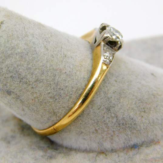 14K Yellow Gold 0.21 CTTW Diamond 3 Stone Ring 1.5g image number 6