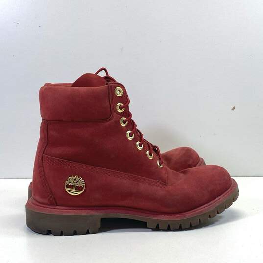 Timberland Suede Waterproof Combat Boots Red 8 image number 1