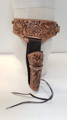 Unbranded Leather Cartridge Belt and Holster Made in Mexico Size 38 alternative image