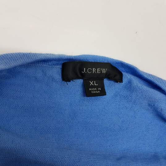 J. Crew Light Blue Long Sleeve Merino Wool Pullover Sweatshirt Women's Size XL image number 3