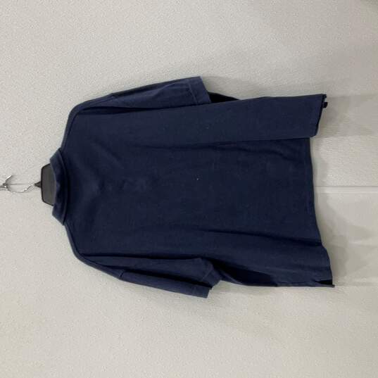 Ermenegildo Zegna Mens Navy Blue Spread Collar Short Sleeve Polo Shirt Size 4XL image number 2
