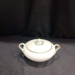 Vintage Edelstein Off White With Gold Tone Ceramic Soup Bowl