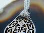 EFFY 925 0.28 CTTW Diamond Biomorphic Teardrop Shape Pendant Necklace 19.3g image number 3
