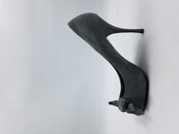 Miu Miu Gray Bow Peep Pumps W 6 COA alternative image