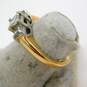 14K Yellow Gold Platinum Top 0.88 CTTW Princess Cut Diamond 3 Stone Engagement Ring 4.8g image number 8