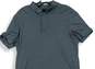 Mens Gray Short Sleeve Collared Front Two Button Polo Shirt Size Large image number 3