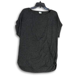 Womens Gray Round Neck Short Sleeve Hi-Low Hem Pullover T-Shirt Size XS alternative image
