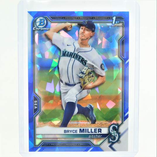 2021 Bryce Miller Bowman Chrome Draft Sapphire Pre-Rookie Seattle Mariners image number 1